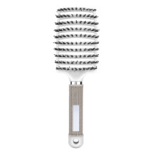 Vented Detangling Hair Brush With Ergonomic Curve, Anti Frizz Styling Tool For Thick Curly Hair That Prevents Breakage While Massaging Scalp