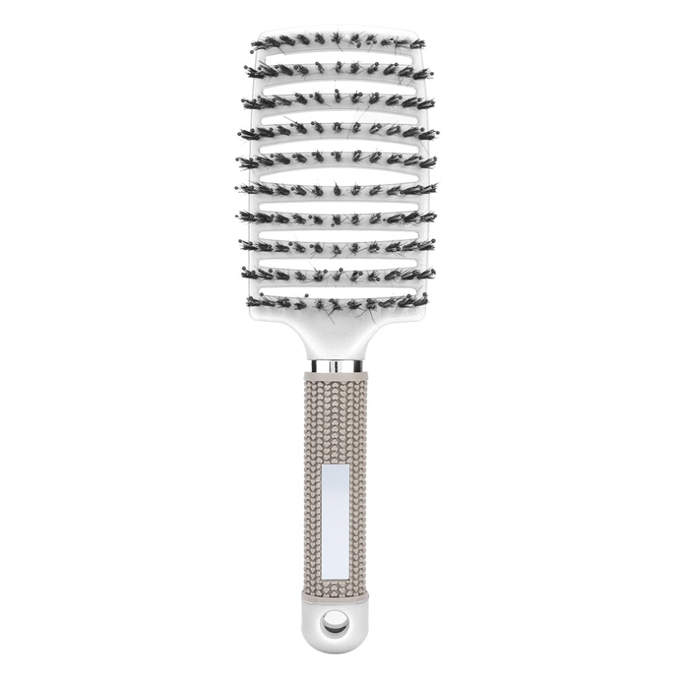 Vented Detangling Hair Brush With Ergonomic Curve, Anti Frizz Styling Tool For Thick Curly Hair That Prevents Breakage While Massaging Scalp
