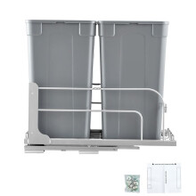 Schwenkbarer Mülleimer unter der Spüle-Duoku-2x24,85 L-Abfalltrennsystem mit sanft schließenden Metallschienen