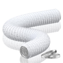 3 Inch Dryer Vent Hose 16 FT Heat Resistant Flexible Ducting PVC Aluminum Foil for HVAC White