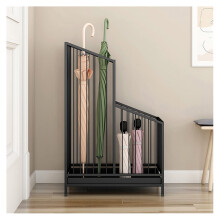 Umbrella Stand with Drip Tray, Dual Compartments Metal Holder for Entryway Keeps Floors Dry Ref: 7830
