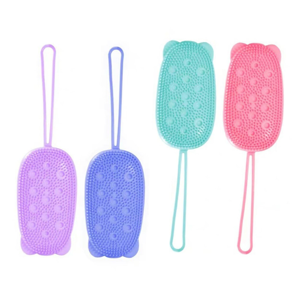 Silicone Bath Scrubber 4pcs DoubleSided Body Exfoliating Brush for Gentle Skin and Deep Cleaning