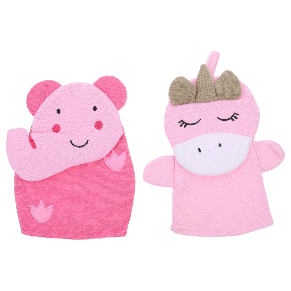 Exfoliating Bath Glove Set for Kids Gentle Skin Scrub Mitt Improves Circulation Dead Skin Removal