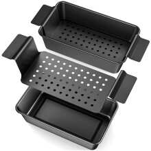 2 Pack Nonstick Meatloaf Pan with Removable Drain Tray, Carbon Steel Loaf Pan for Bread and Meatloaf