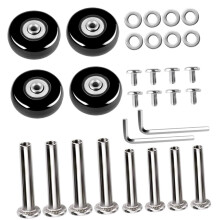 30 Pcs WearResistant Rubber Luggage Replacement Wheels, Mute Suitcase Spinner Kit with Double Bearings and Flexible 360 Rotation
