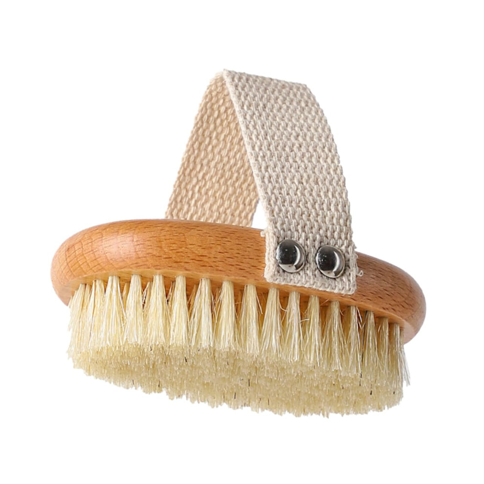 Natural Boar Bristle Body Brush with Long Handle for Gentle Exfoliating Wet or Dry Brushing