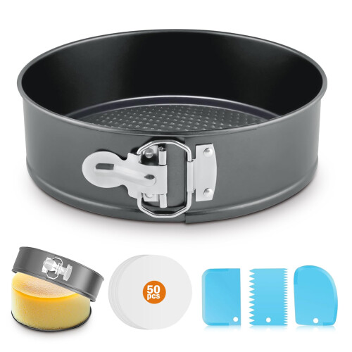 9 Inch Nonstick Leakproof Springform Cheesecake Pan with Removable Bottom, 54 PCS Baking Set