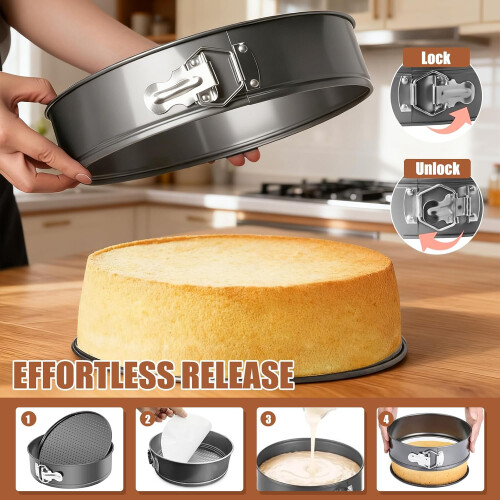 9 Inch Nonstick Leakproof Springform Cheesecake Pan with Removable Bottom, 54 PCS Baking Set 1