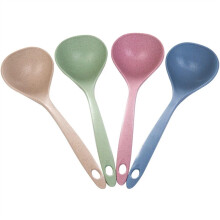 Cooking Ladle EcoFriendly Wheat Straw Soup Serving Spoon with Hanging Hole for Kitchen Use