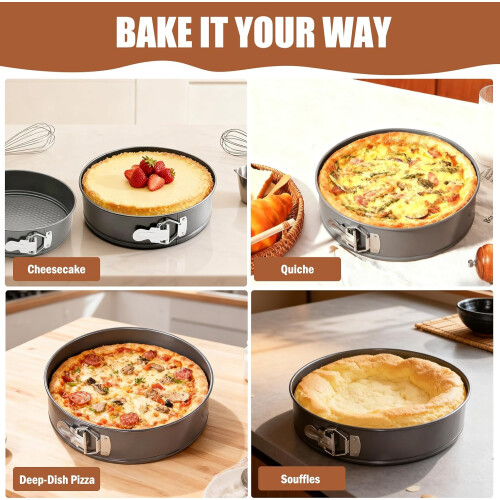 9 Inch Nonstick Leakproof Springform Cheesecake Pan with Removable Bottom, 54 PCS Baking Set 2