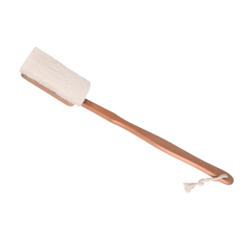 Loofah Back Scrubber with Long Ergonomic Handle for Gentle Deep Exfoliation and Dead Skin Removal