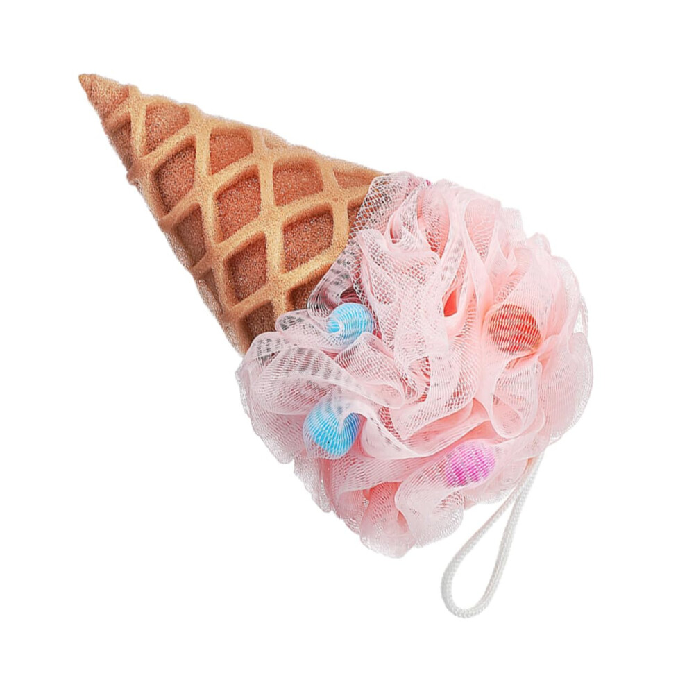 Cream Cartoon Ice Bath Sponge For Kids And Adults, Gentle Exfoliating Shower Loofah
