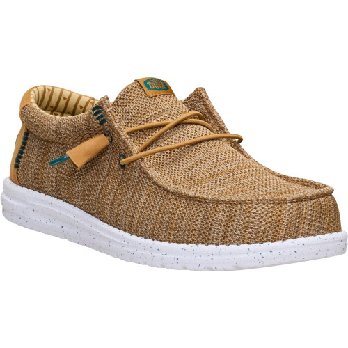 (, ) HEYDUDE Wally Stretch Sox Polyester Men's Bone Brown/Multi Loafers