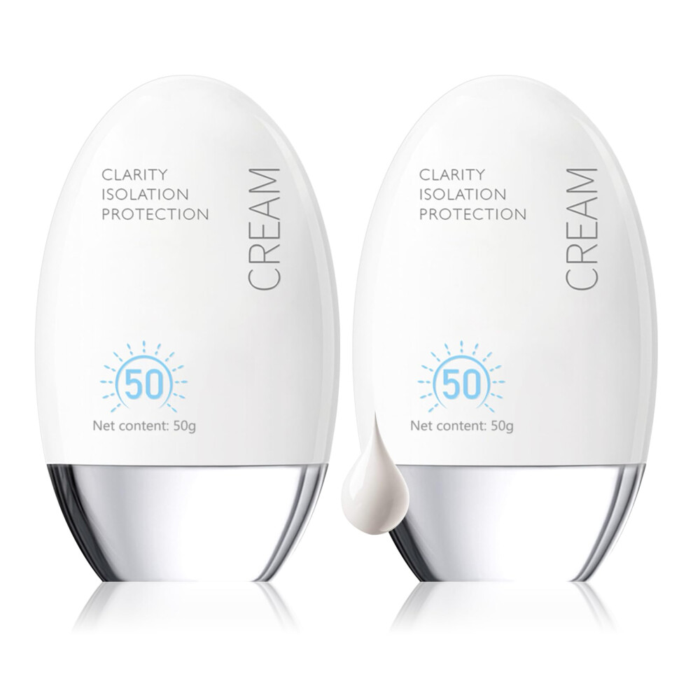 SPF 50 Mineral Sunscreen for Face, Lightweight NonGreasy UV Protection, Travel Size 3.38oz, 2PCS