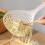 Kitchen Slotted Spoon Long Handle Colander for Straining with Hanging Hole White 1 Count 2