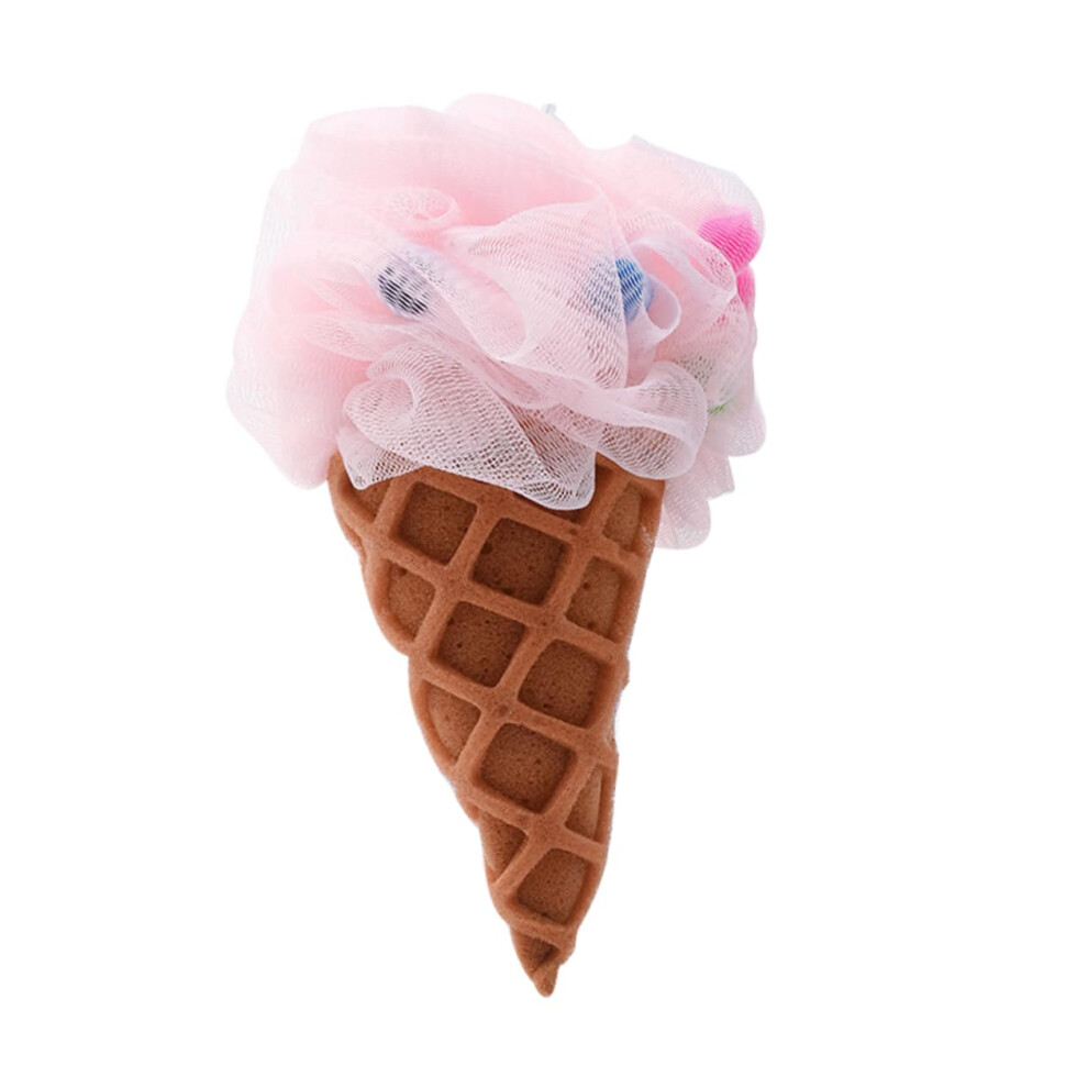 Cream Bath Sponge With Cute Ice Design, Gentle Exfoliating Shower Pouf For Kids And Adults Travel