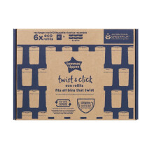 Tommee Tippee Twist and Click Advanced Nappy Bin Eco Refills Pack of 6