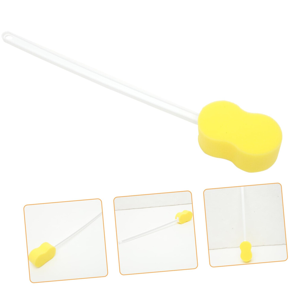 Long Handle Bath Brush Back Scrubber with Soft Sponge, NonSlip Grip for Gentle Skin Exfoliation