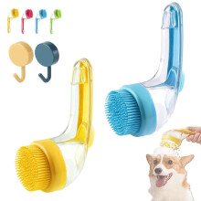 Pet Bath Brush with Soap Dispenser, 2 in 1 Dog and Cat Grooming Brush, Soft Silicone Massage Scrubber (2pcs)
