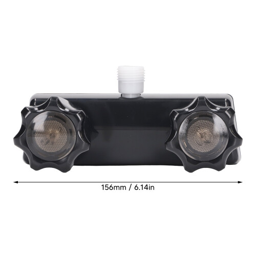 RV Shower Faucet Valve Diverter with 2 Knobs, Black, PC Material 1