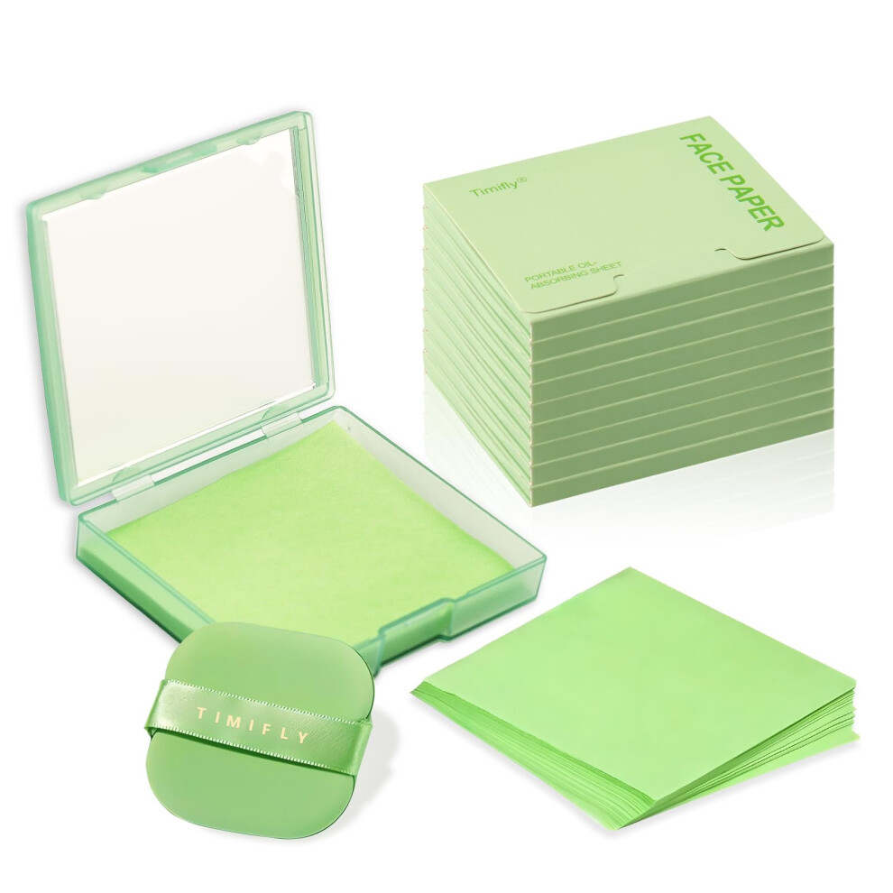 Green Oil Blotting Paper For Oily Skin With Tea, Instant Oil Absorption, Keeps Makeup Fresh, 1000Pcs