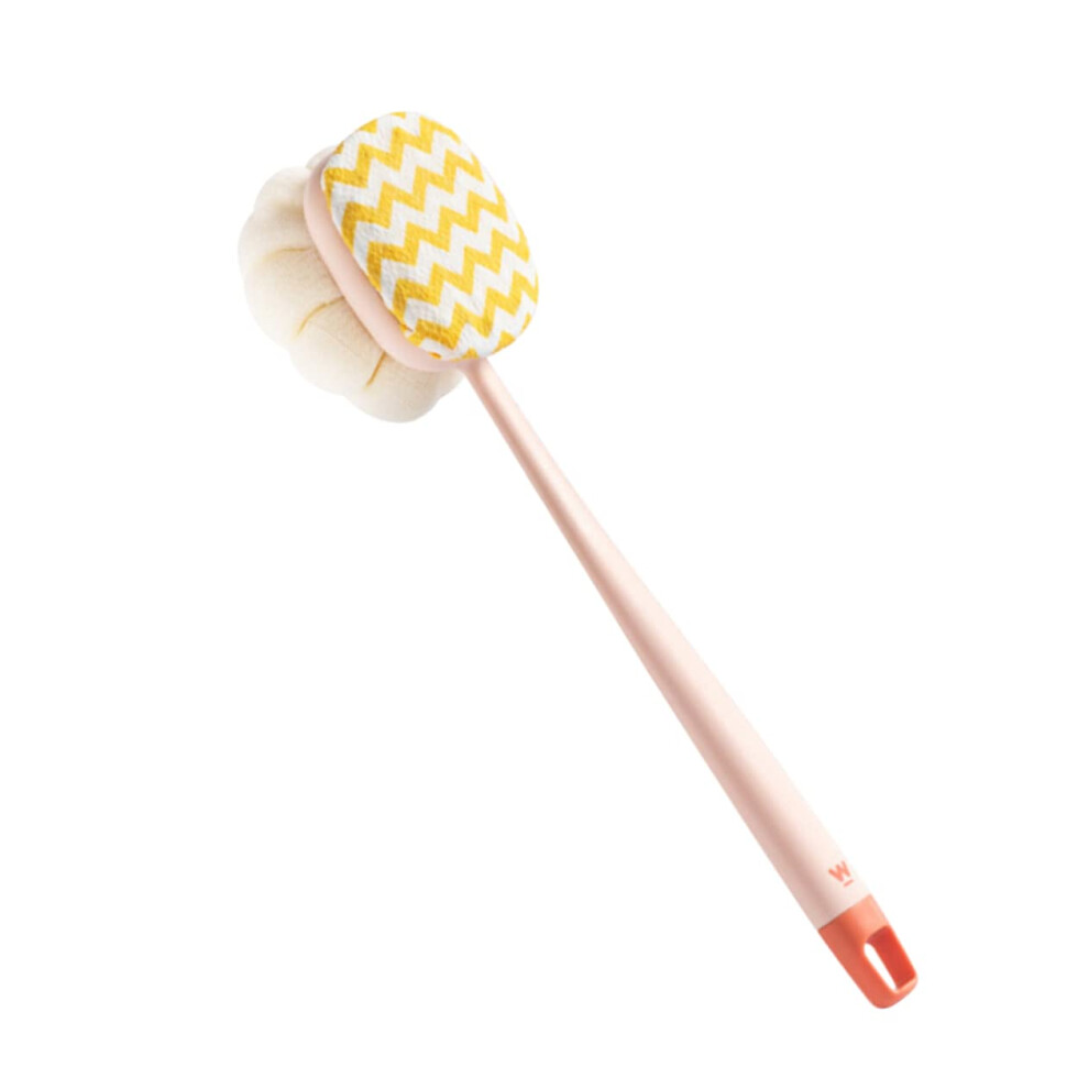 Shower Brush with Long Handle, DualSided Soft Bristles Back Scrubber for Shower and Bath