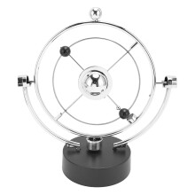 Perpetual Motion Desk Toy with Dual Power Modes, Educational Planetary Orbital Display, Iron Build