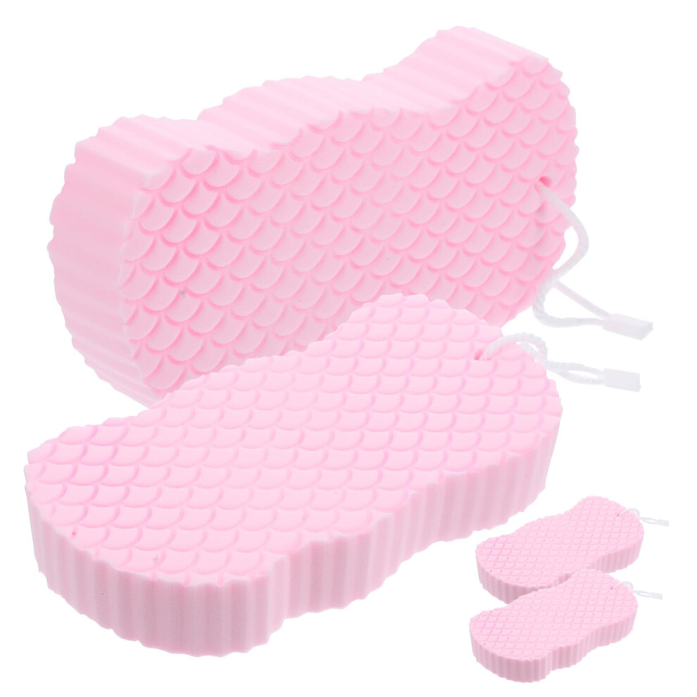 4pcs Large Body Bath Sponge for Shower with Gentle Exfoliating Texture and Rich Foam