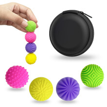 Magnetic Silicone Fidget Balls Set – 4 Pack Textured Stress Relief Toys for Adults and Kids