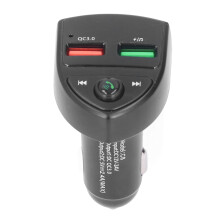 Transmissor FM para carro com duas portas USB de carregamento rápido, adaptador de rádio Bluetooth sem fio 5.0, chamadas mãos-livres, reforço de