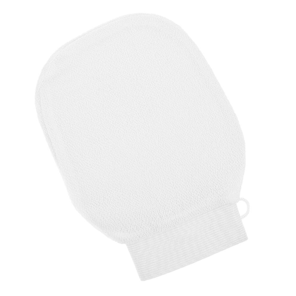 White Exfoliating Bath Glove For Sensitive Skin, Reusable Body Scrubber Mitt With Gentle Skin Care,