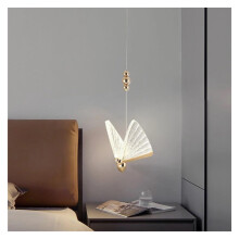 Modern Nordic LED Pendant Light with Clear Acrylic Shade, Compact 17cm for Living Dining Bedroom
