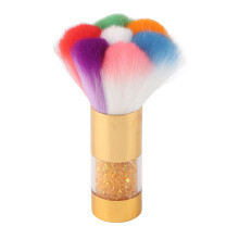 Colorful Colors Nail Art Dust Brush Removes Powder Residue Ergonomically Designed Anti Slip Handle Durable Metal Ring Soft Nylon Bristles For Gel