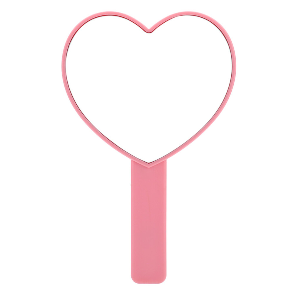 Cute Love Shape Design Heart Shaped Handheld Mirrors Mini Cosmetic Mirror With Handle Travel Makeup Mirrors Decorative Hand Held Mirror Eye-Catching