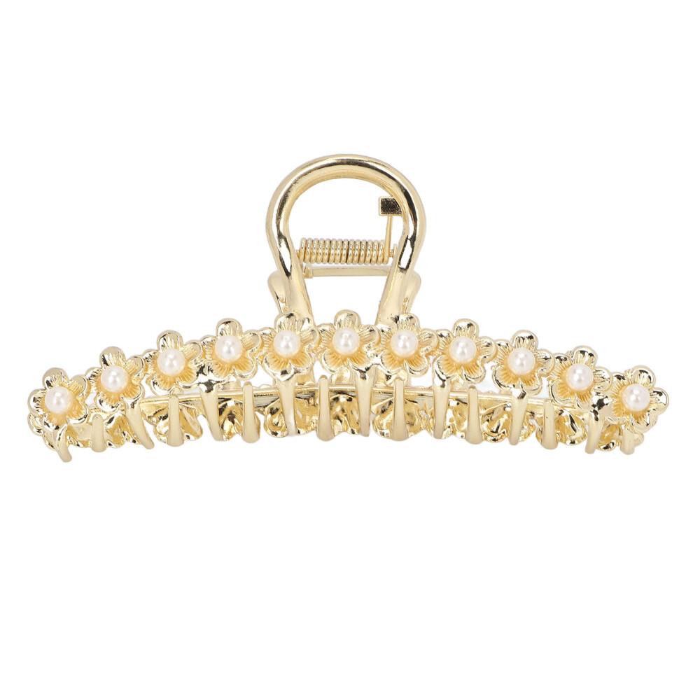 Strong Hold Non Slip Technology Rhinestone Hair Claw Clips Fancy Hair Accessories Imitation Pearl Decoration Sturdy Claws Durable Metal Material For