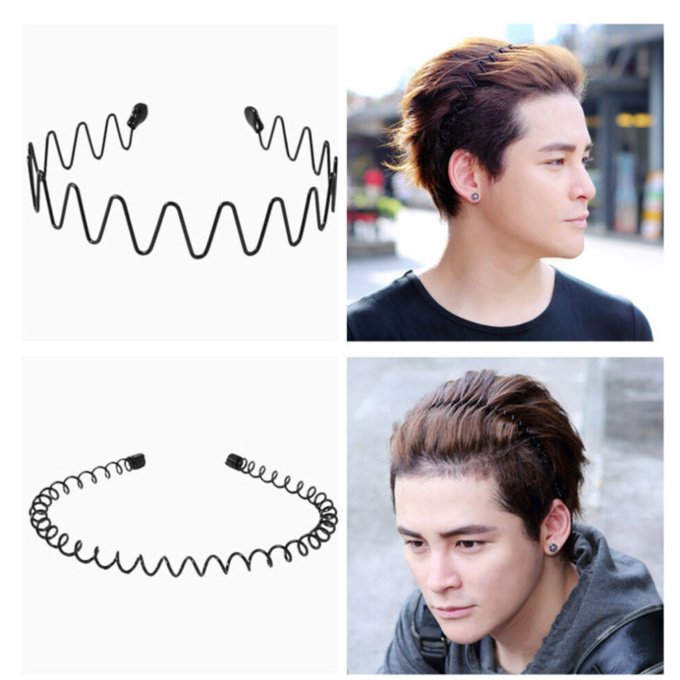 6 Pack Unisex Metal Wave Headbands