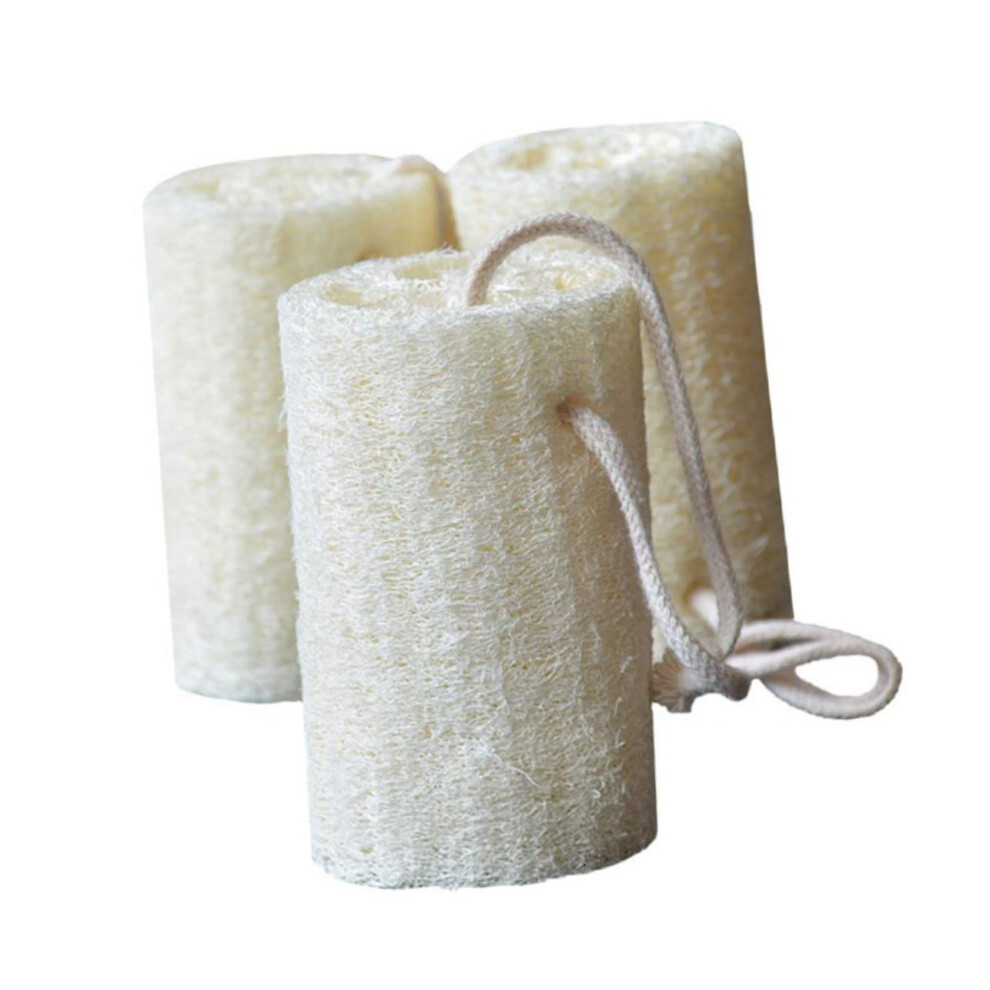 2 Pack Natural Loofah Bath and Dish Scrubber Sponge Set for Body Exfoliating and Cleaning