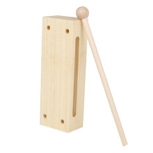 Wooden Dual Tone Rhythm Block Instrument with Mallet for Classroom and Kids Educational Use
