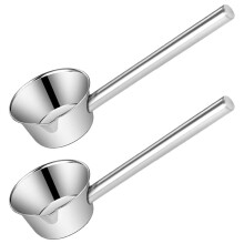 2pcs Stainless Steel Ladle with Pour Spout, Large Capacity Long Handle Water Scoop for Kitchen and Outdoor