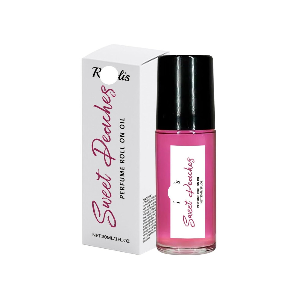 Peach Perfume Roll On For Women, Longlasting Fruity Scent, Travel Size, 2Pcs