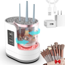 Electric Makeup Brush Cleaner and Dryer with 13 Brush Set, Fast Wash and Dry, Universal Fit