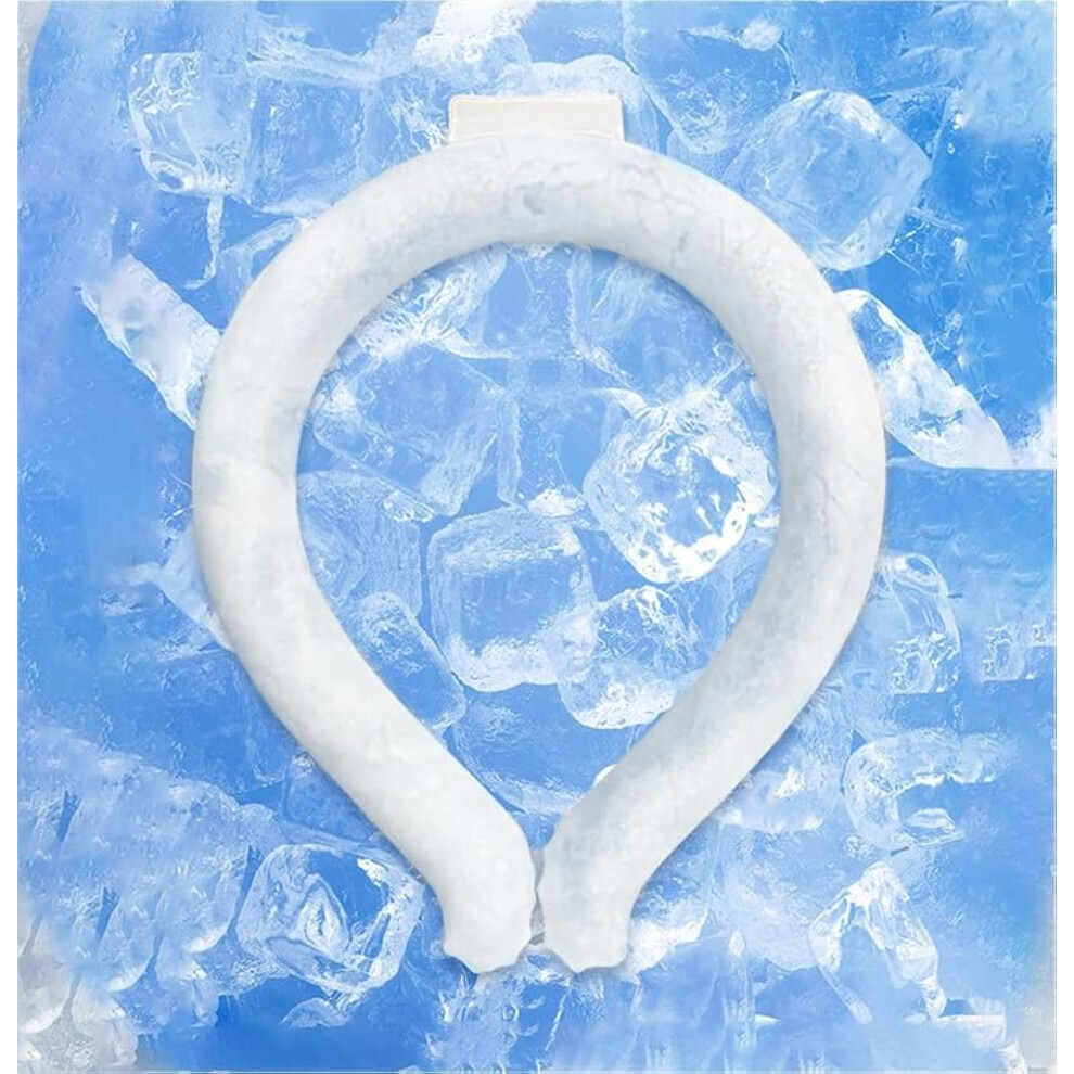 Cooling Neck Wrap with Rapid Cooling PCM Gel for Summer Heat Relief, Reusable Hands Collar (White)