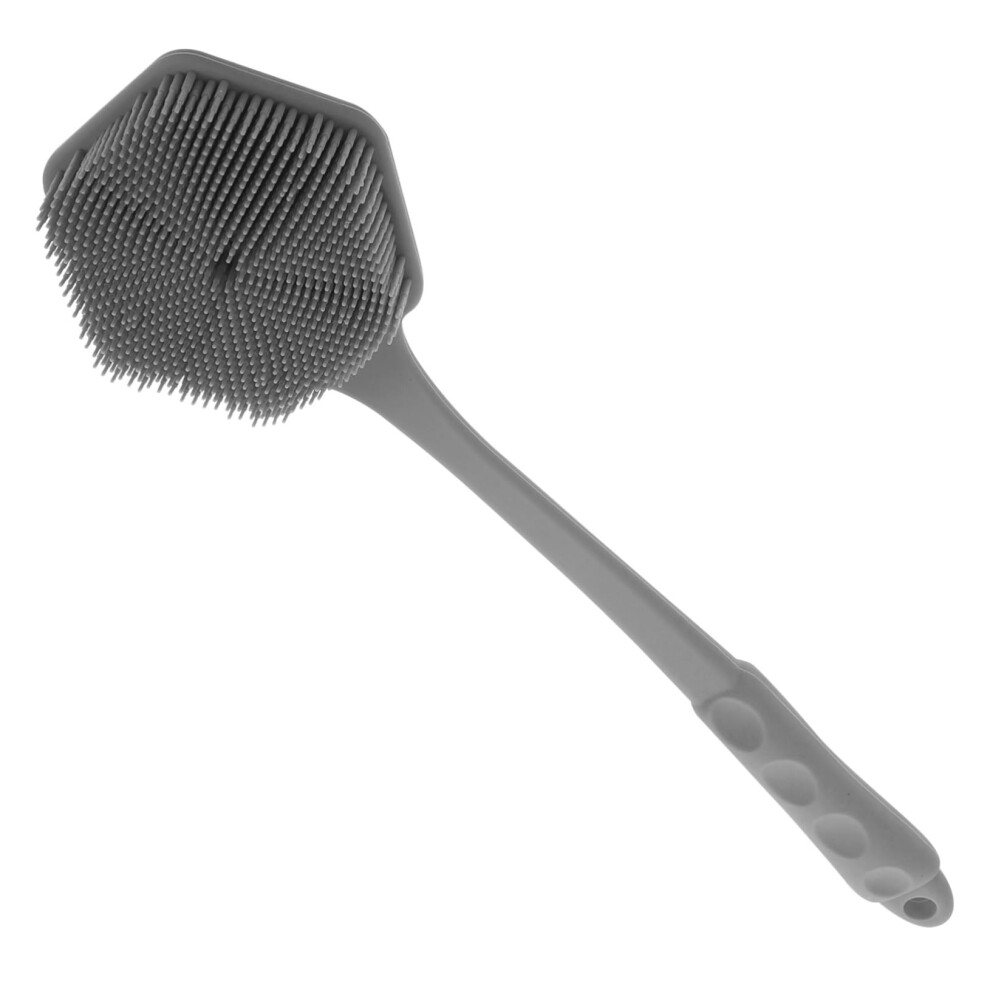 Silicone Body Scrubber with Long Ergonomic Handle, DualSided Back Scrubber for Shower and Gentle Skin Cleansing