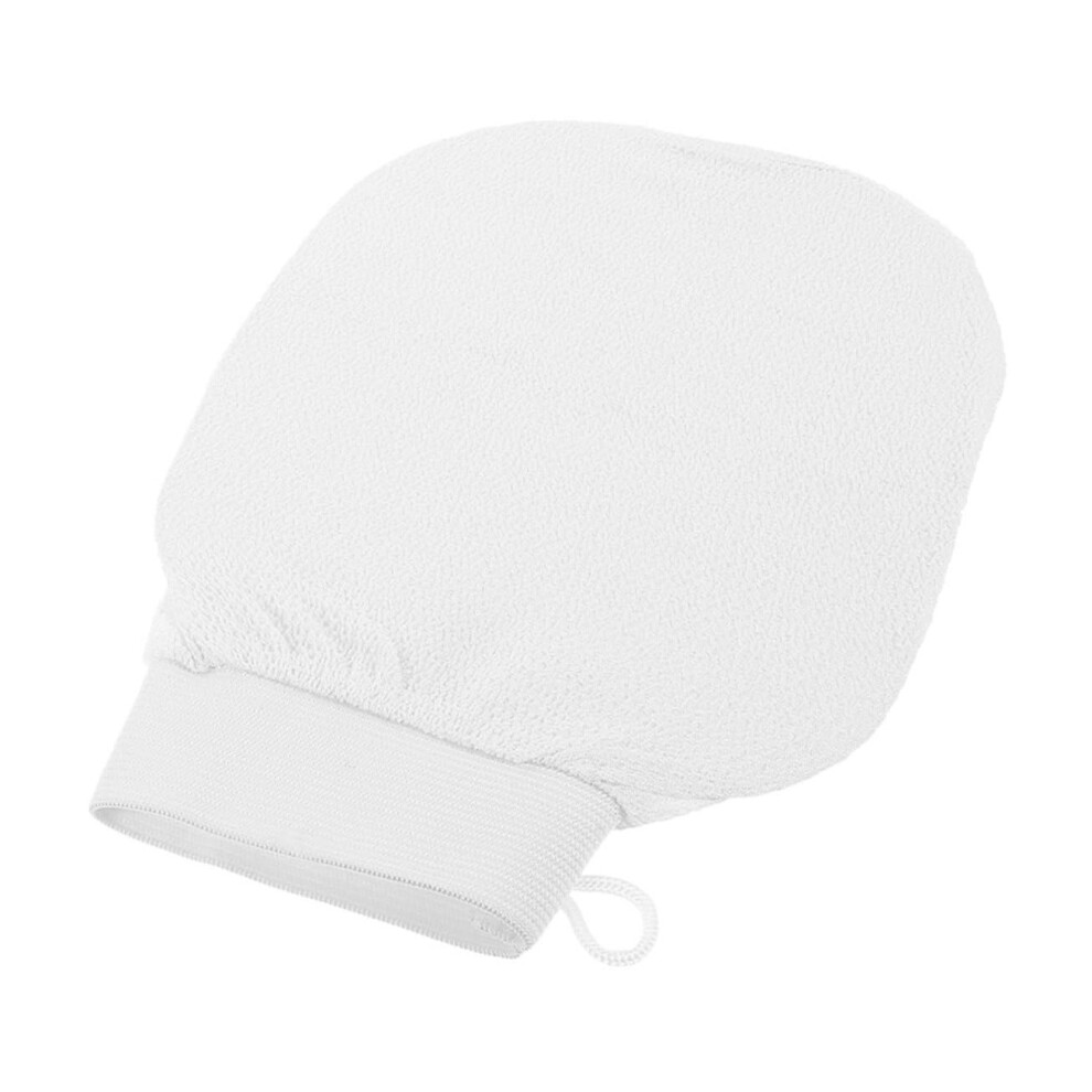 White Exfoliating Glove For Sensitive Skin Gentle Body Scrubber Mitt Reusable Quick Dry