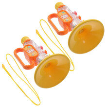 2 Pack Yellow Plastic Toy Trumpet for Kids, Clear Sound, Durable Build, Educational Musical Play
