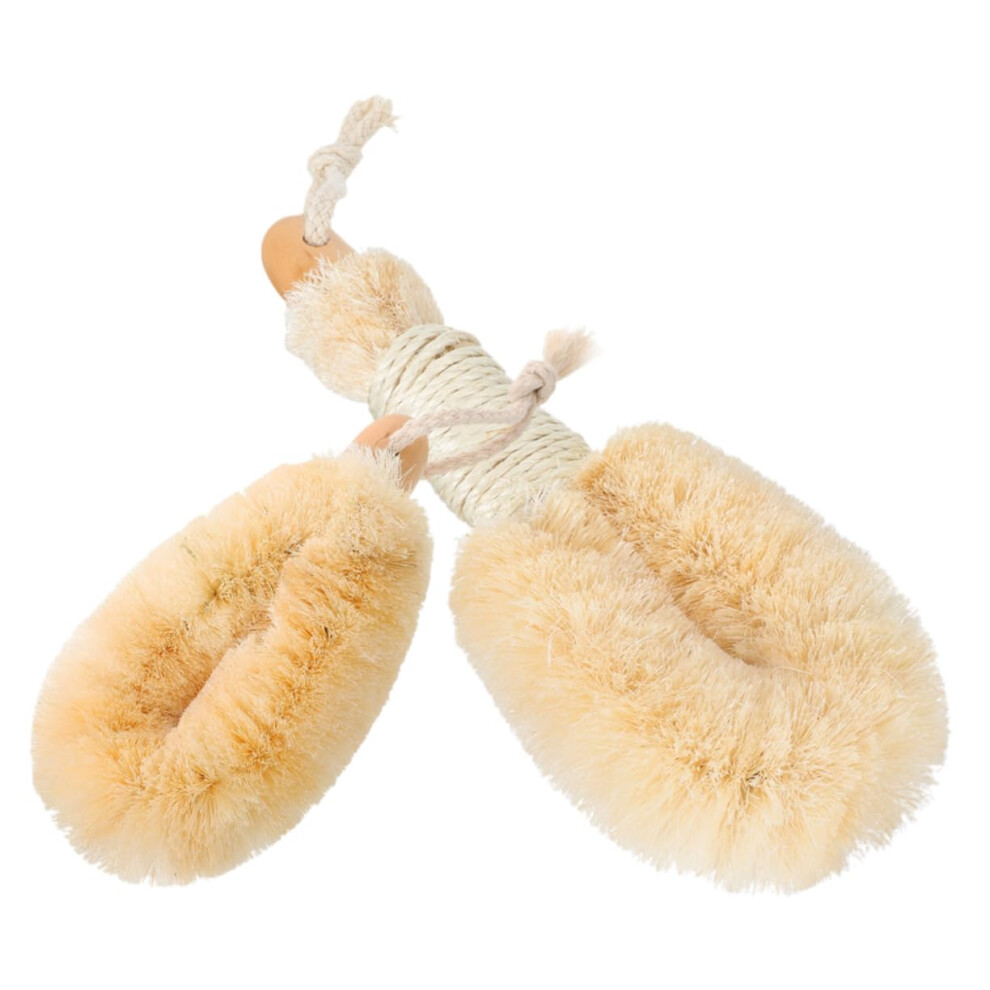 2Pcs Sisal Body Brush Set with Ergonomic Grip for Deep Exfoliation and Smooth Skin Dry Wet Use