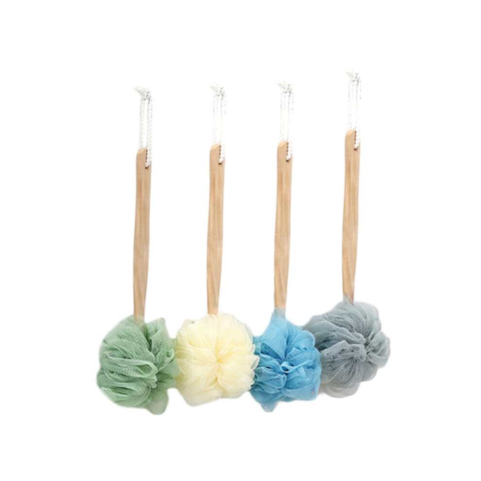 Back Scrubber with Long Wooden Handle for Gentle Exfoliation and Rich Lather in Shower