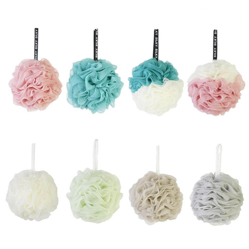 Bath Shower Loofah Set of 8 Soft Mesh Poufs for Gentle Exfoliation and Rich Lather