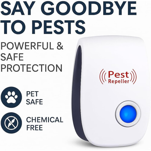Ultrasonic Pest Repeller Plugin for Mice and Insects, Wide Coverage Safe for Pets, 6Pack 2