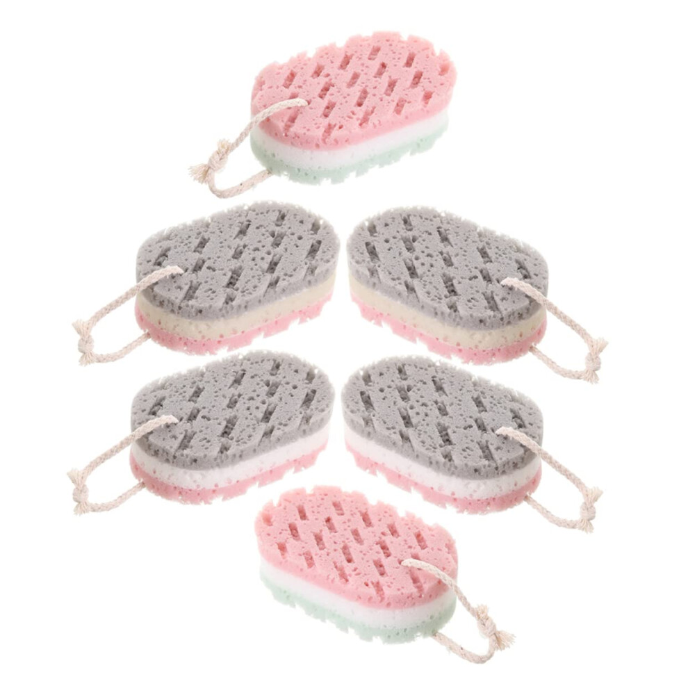 Exfoliating Body Scrubber Towel for Shower, Soft Bath Sponge for Sensitive Skin, 6pcs Random Color
